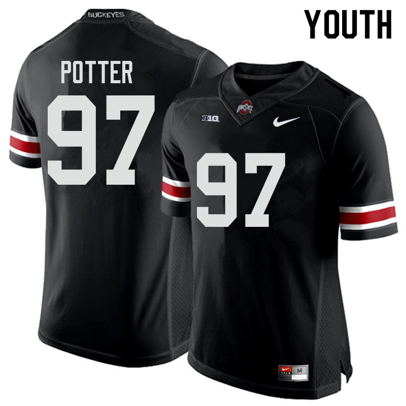 Ohio State Buckeyes Noah Potter Youth #97 Black Authentic Stitched College Football Jersey